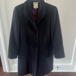 Anne Klein Women's Charcoal Wool Overcoat
